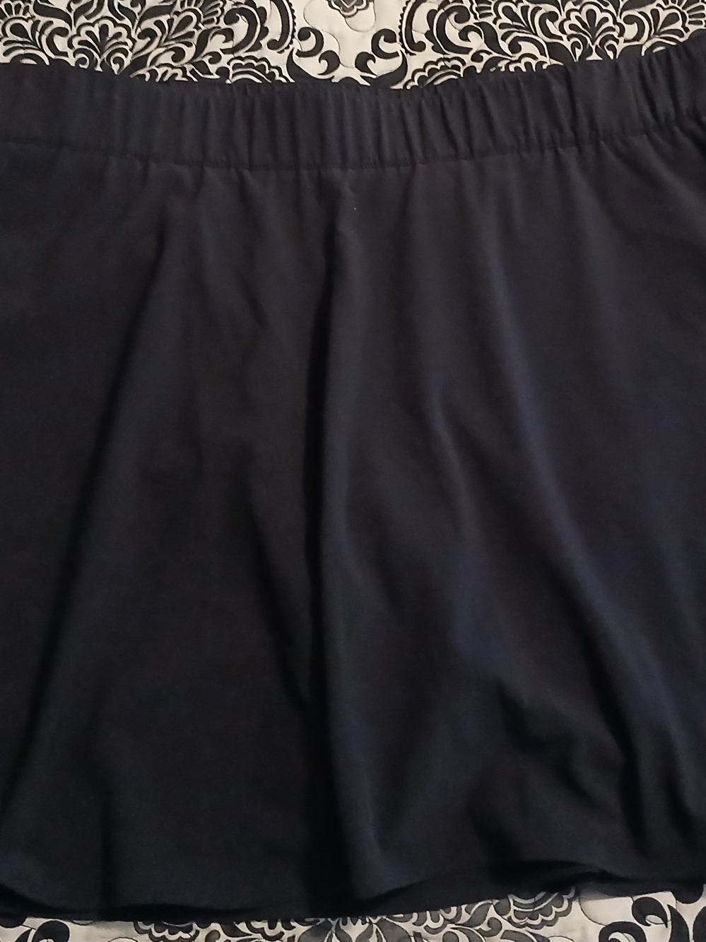 Black Elastic Waist Skirt Shorts